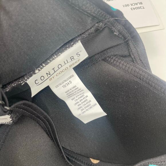 CONTOURS BY COCO REEF Tankini Top Size 10/34D NWT Black Underwire Shapemaker - Picture 12 of 16